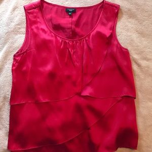 Red silk top